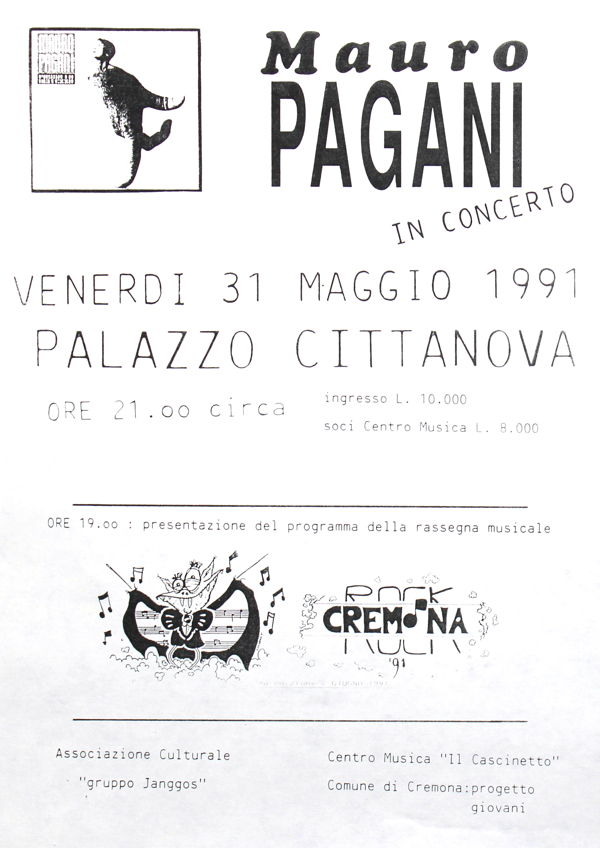 Cremona Rock 1991 - Mauro Pagani