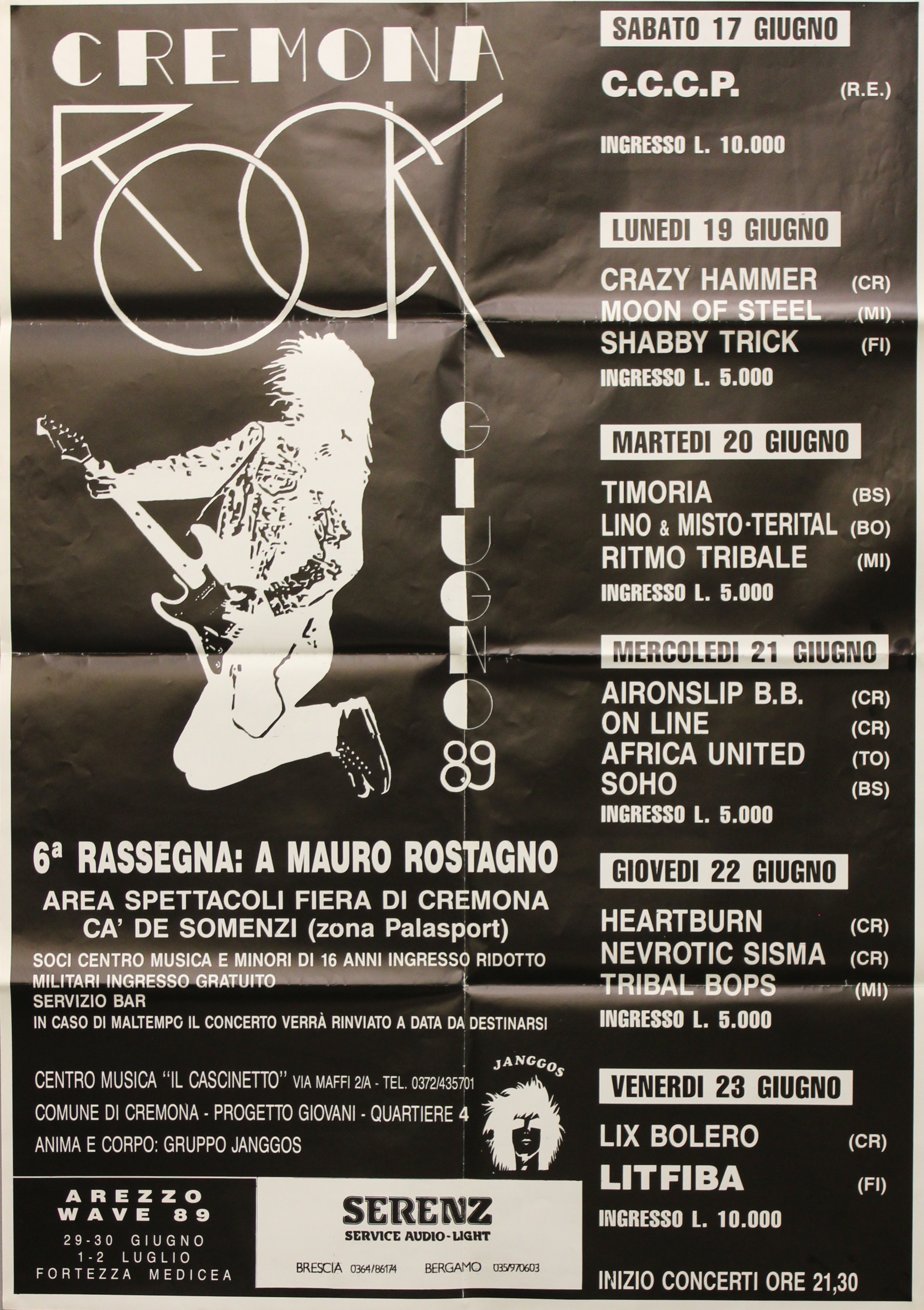 Cremona Rock 1989 - Manifesto con il programma generale 
