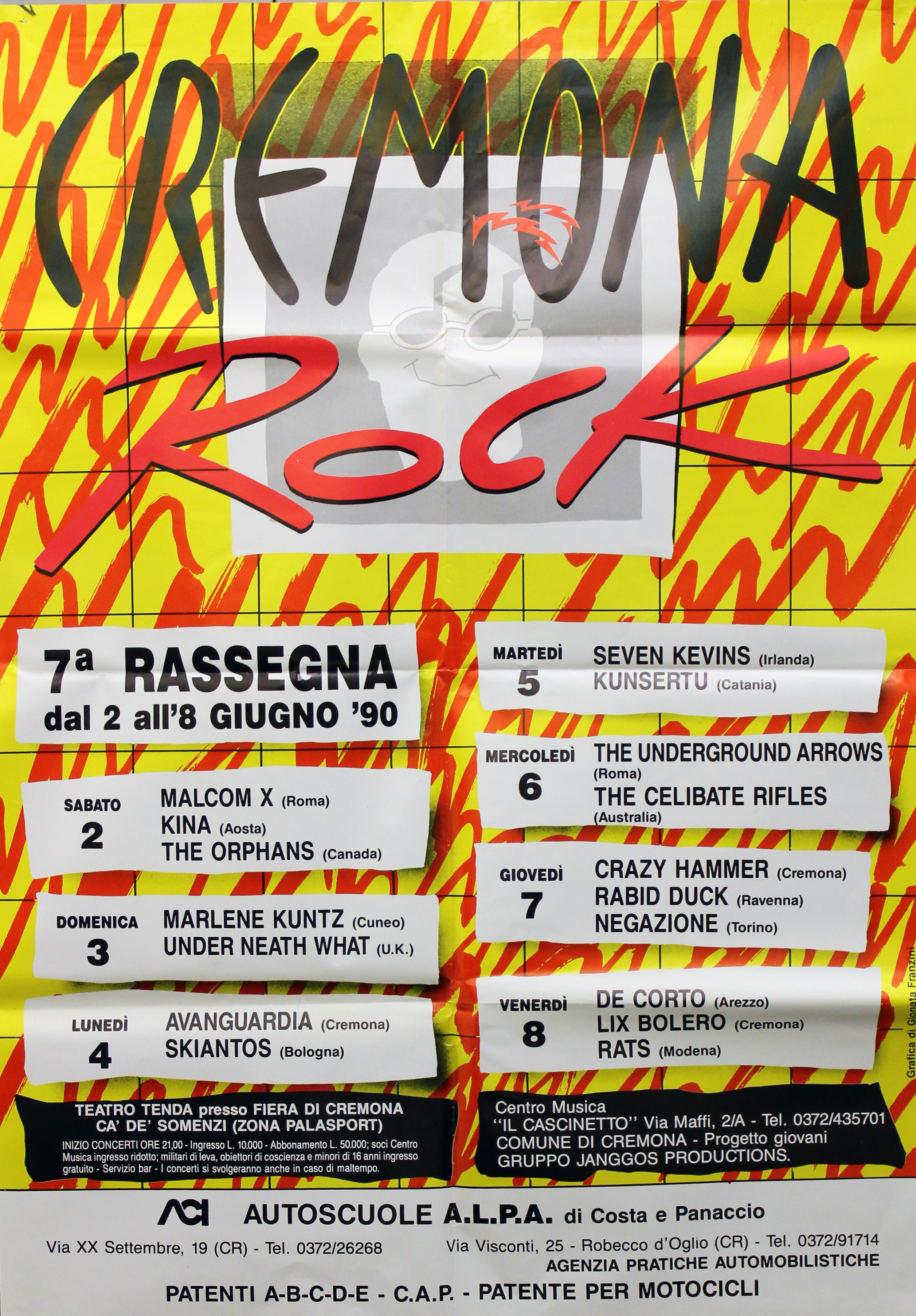 Cremona Rock 1990 - Manifesto con il programma 