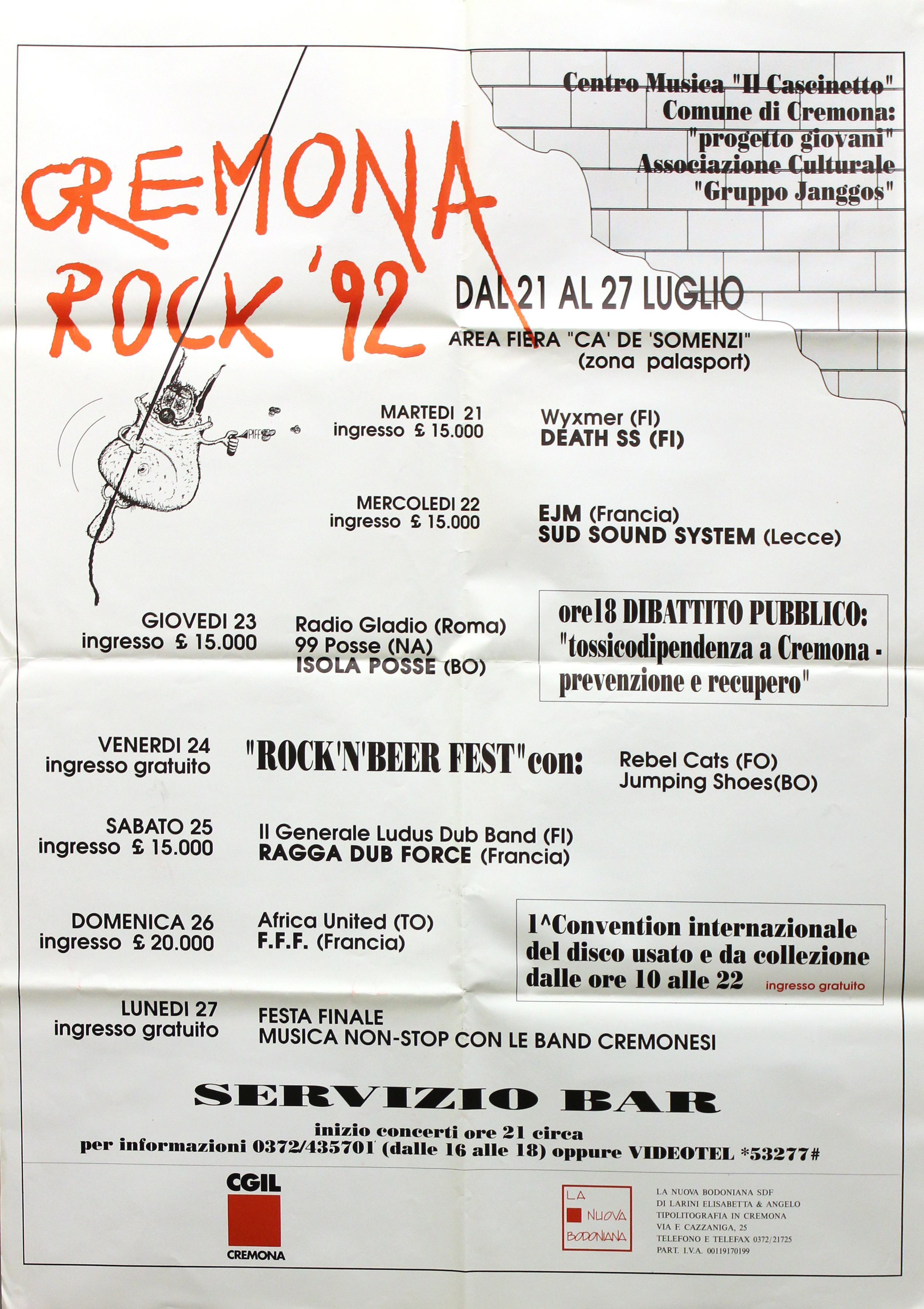Cremona Rock 1992 - Manifesto