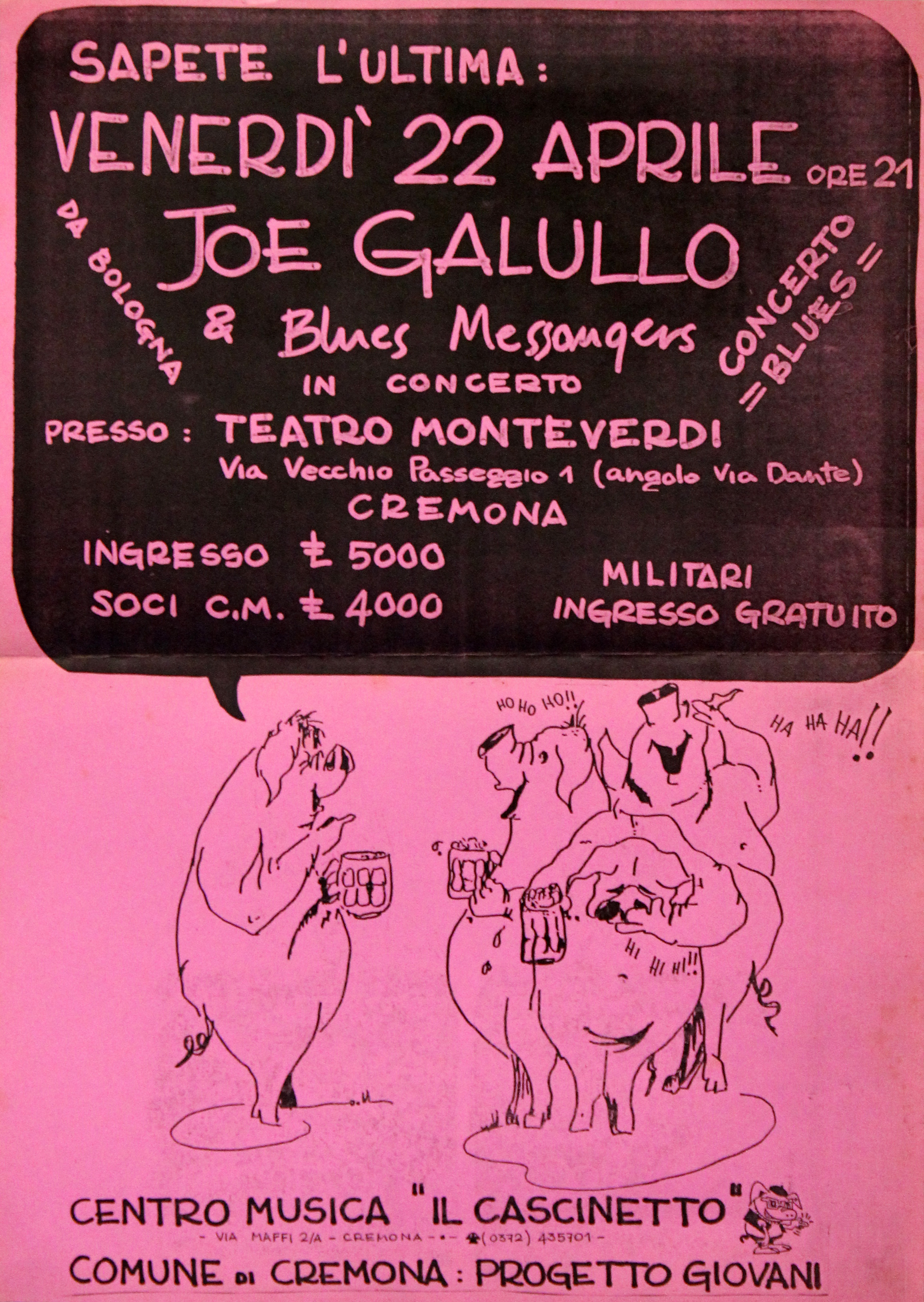 Spaziando 1988 - Locandina Joe Galullo & The Blues Messengers